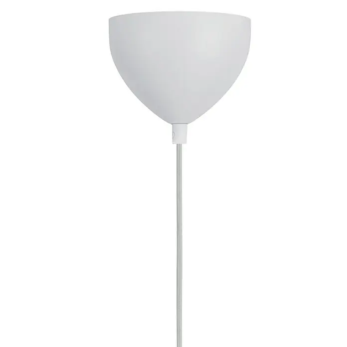 Nordlux Lámpara colgante Elvas - 40 W, L x An x Al: 37,5 x 37,5 x 13 cm, Beige, E27 - Un primer plano de una lámpara colgante blanca con un cable cilíndrico elegante sobre un fondo negro. La lámpara tiene una forma redondeada y suave.
