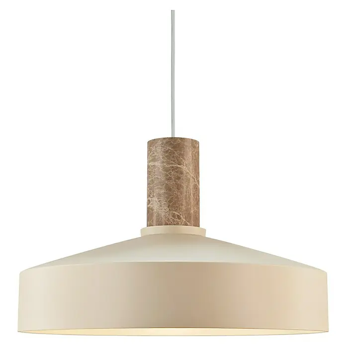 Nordlux Lámpara colgante Elvas - 40 W, L x An x Al: 37,5 x 37,5 x 13 cm, Beige, E27 - Elegante lámpara colgante con pantalla cilíndrica de aspecto mármol y un difusor en forma de tambor color crema.