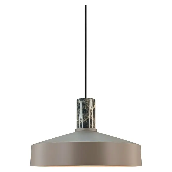 Nordlux Lámpara colgante Elvas - 40 W, L x An x Al: 37,5 x 37,5 x 13 cm, Marrón, E27 - Lámpara colgante con pantalla gris y detalle tipo mármol. Diseño elegante para una iluminación sofisticada.