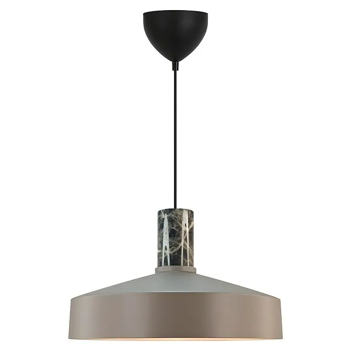 Nordlux Lámpara colgante Elvas - 40 W, L x An x Al: 37,5 x 37,5 x 13 cm, Marrón, E27 - Elegante lámpara colgante con pantalla gris y detalle de mármol, ideal para interiores con estilo. Proporciona una luz cálida y ambiental.
