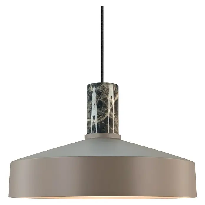 Nordlux Lámpara colgante Elvas - 40 W, L x An x Al: 37,5 x 37,5 x 13 cm, Marrón, E27 - Lámpara colgante moderna con pantalla gris y detalle de mármol. Diseño elegante para interiores con estilo.