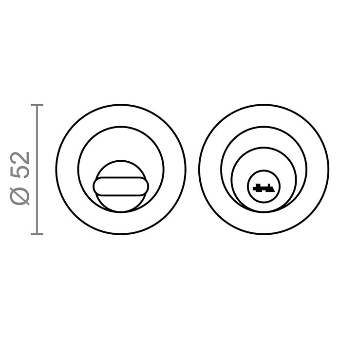 Micel Condena 908 (Diámetro exterior: 52 mm, Latón, Zamak) | BAUHAUS