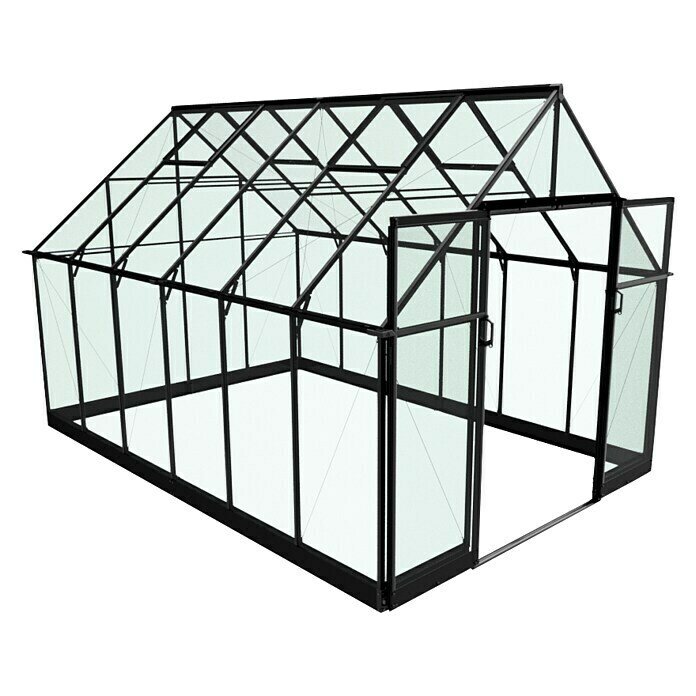 Halls Gewächshaus Qube 812 (Glasstärke: 3 mm, Einscheibensicherheitsglas (ESG), Schwarz)