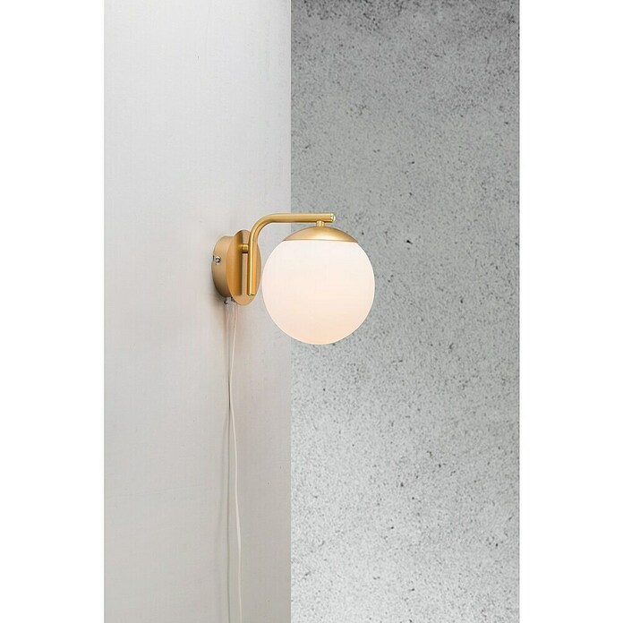 Nordlux Wandlamp Grant (b x d x h: 14,5 x 20,7 x 16,4 cm, Messing, E14) | BAUHAUS