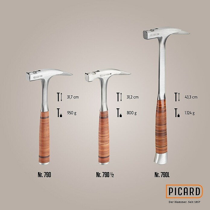 Picard Martillo de carpintero 790 1/2 (Peso cabezal: 600 g, Material empuñadura: Piel) | BAUHAUS