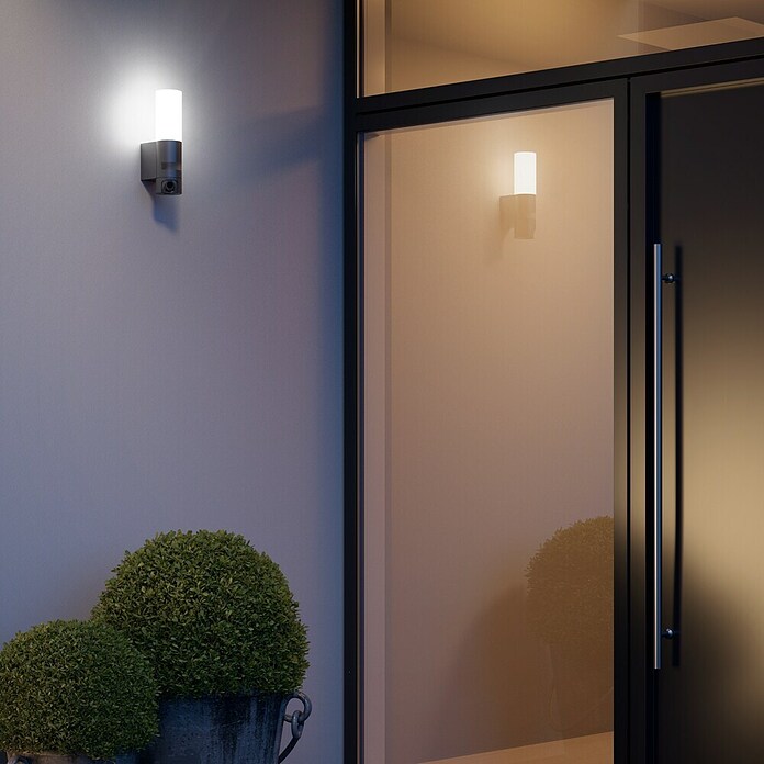 Steinel LED senzorska zunanja stenska svetilka L 625 CAM  (14 W, Do x Š x V: 13,1 x 7,8 x 30,5 cm, Antracit/Bela, Toplo bela) | 3079 - Wandleuchte outdoor mit Bewegungsmelder | CAJA - Outdoorleuchten Hochvolt | CAJ - Outdoorleuchten | CA - Beleuchtung | C - Elektro | BAUHAUS