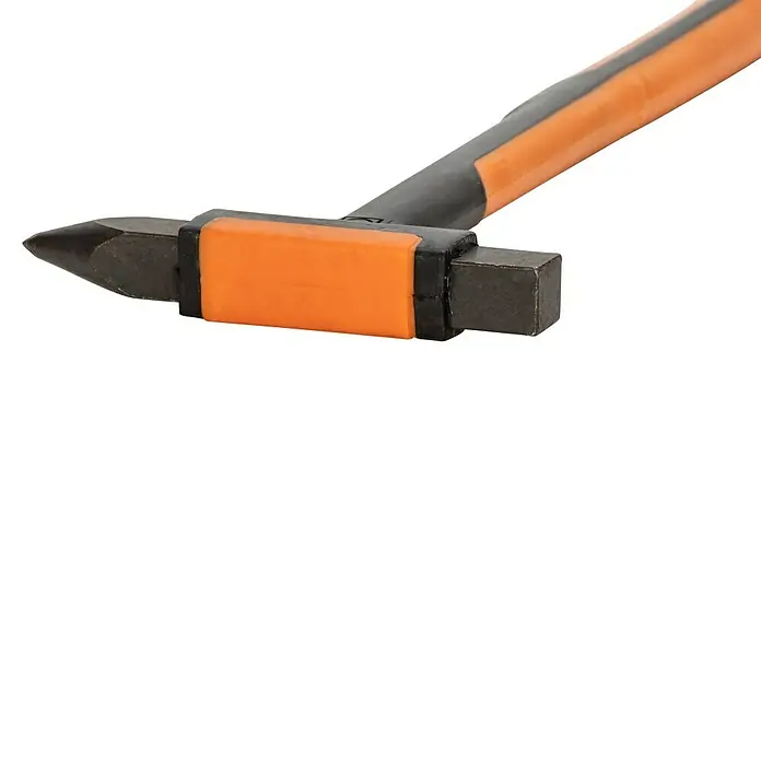 Picard Fliesenhammer - Kunststoff, 2K-Griff - Nahaufnahme eines Maurerhammers mit einem orangefarbenen Griff und einem schwarzen Kopf, der für Bauarbeiten und Abbrucharbeiten verwendet wird.