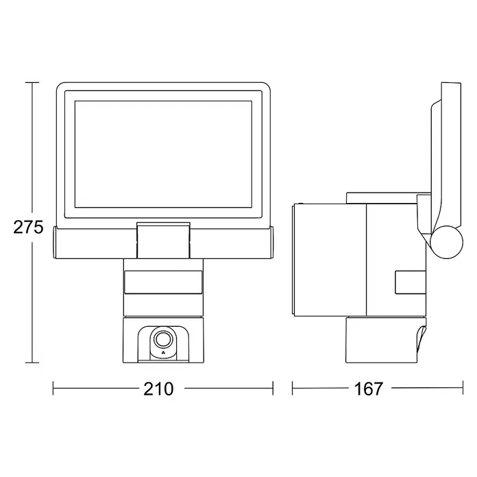 Steinel LED-Strahler CAM 2 SC - 21 W, 2.310 lm, 3.000 K, IP44 - Schwarzer Hintergrund, ideal für minimalistische Designs oder als neutrale Leinwand. Vielseitig für verschiedene kreative Projekte.