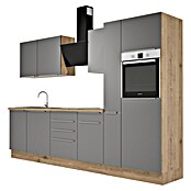 BAUHAUS Composición de cocina Marleen (Ancho: 310 cm, Gris, Color del cuerpo: Marrón, Con electrodomésticos) | BAUHAUS