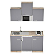 Respekta Cocina (Ancho: 150 cm, Con placa de dos fuegos, Gris)