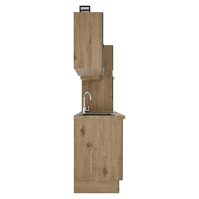 BAUHAUS Küchenzeile Sandra (Breite: 340 cm, Grau, Farbe Korpus: Artisan Eiche, Mit Elektrogeräten) | BAUHAUS