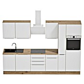 BAUHAUS Composición de cocina Marleen (Ancho: 310 cm, Blanco, Color del cuerpo: Marrón, Con electrodomésticos) | BAUHAUS