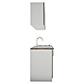 Respekta Singleküche KB150WG (Breite: 150 cm, Mit Duo-Kochmulde, Grau)