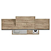 Respekta Cocina (Ancho: 150 cm, Con placa de dos fuegos, Gris)