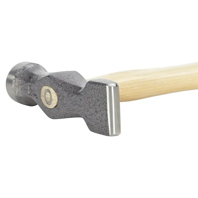 Picard Hammer Silberschmiede-Pinhammer 184 ES - Gewicht Kopf: 375 g, Material Stiel: Eschenholz, Breite: 115 mm - Nahaufnahme eines Schlichthammers mit schwarzem Kopf und hellem Holzgriff, der für präzise Arbeiten konzipiert ist.