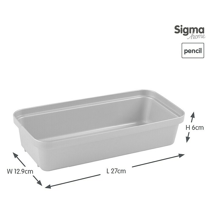 Sunware Sigma home Opbergbox Pencil (l x b x h: 27 x 12,9 x 6 cm, Kunststof, Wit) | BAUHAUS