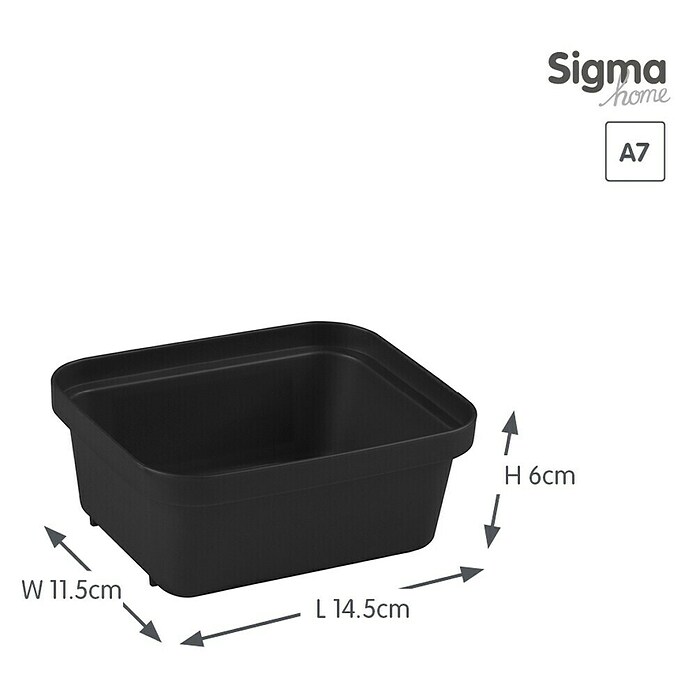 Sunware Sigma home Opbergbox Pencil (l x b x h: 14,5 x 11,5 x 6 cm, Kunststof, Zwart) | BAUHAUS