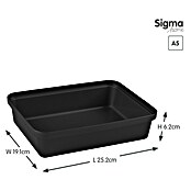 Sunware Sigma home Opbergbox Pencil (l x b x h: 25,2 x 19,1 x 6,2 cm, Kunststof, Zwart) | BAUHAUS