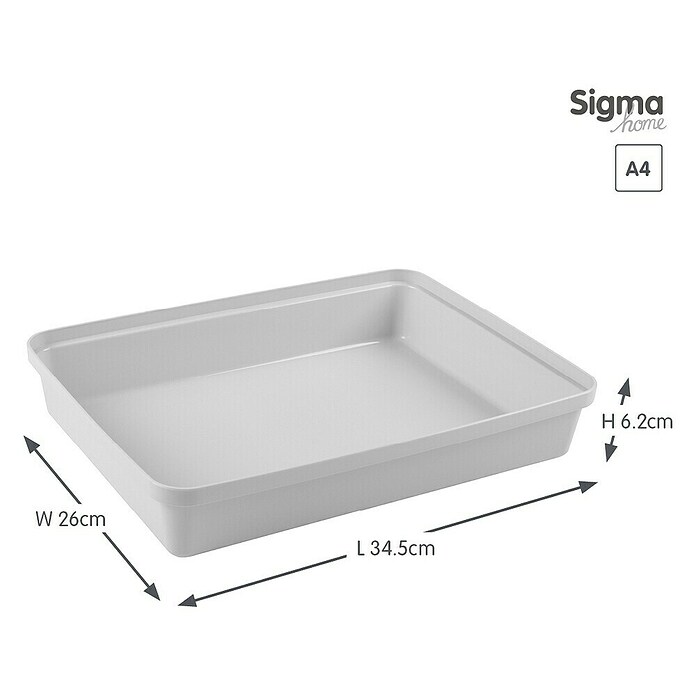 Sunware Sigma home Opbergbox Pencil (l x b x h: 34,5 x 26 x 6,2 cm, Kunststof, Wit) | BAUHAUS