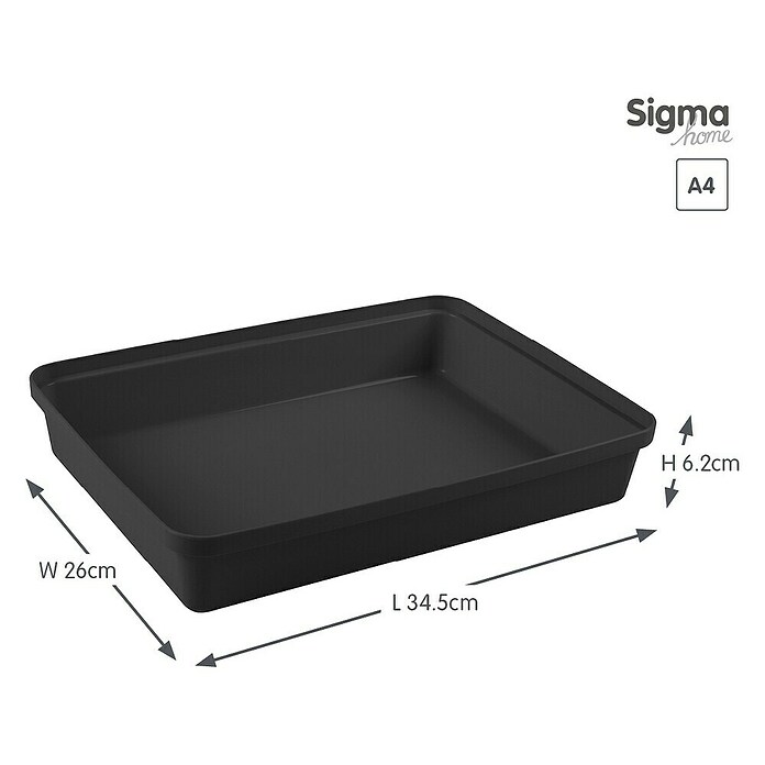 Sunware Sigma home Opbergbox Pencil (l x b x h: 34,5 x 26 x 6,2 cm, Kunststof, Zwart) | BAUHAUS