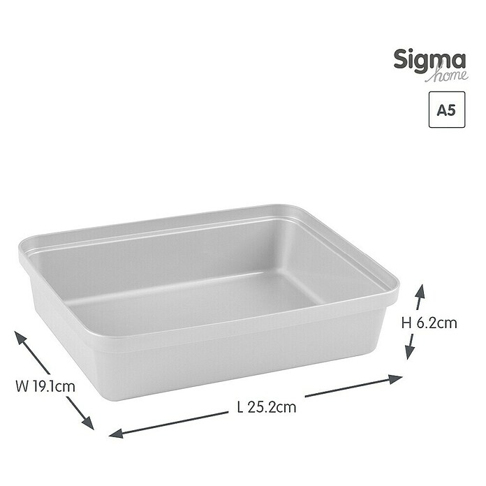 Sunware Sigma home Opbergbox Pencil (l x b x h: 25,2 x 19,1 x 6,2 cm, Kunststof, Wit) | BAUHAUS