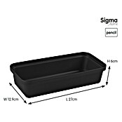 Sunware Sigma home Opbergbox Pencil (l x b x h: 27 x 12,9 x 6 cm, Kunststof, Zwart) | BAUHAUS