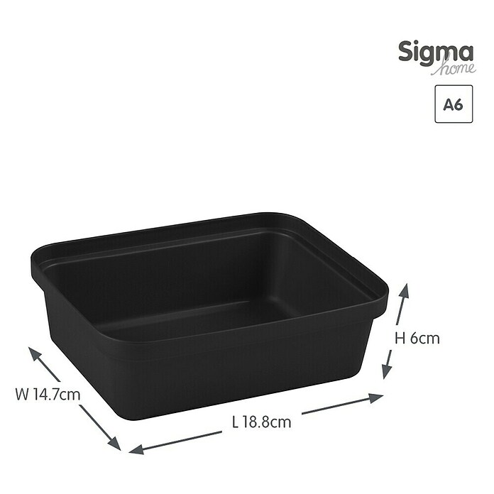 Sunware Sigma home Opbergbox Pencil (l x b x h: 18,8 x 14,7 x 6 cm, Kunststof, Zwart) | BAUHAUS