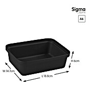 Sunware Sigma home Opbergbox Pencil (l x b x h: 18,8 x 14,7 x 6 cm, Kunststof, Zwart) | BAUHAUS