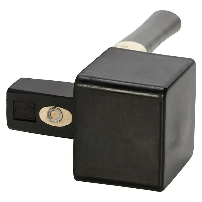 Picard Plattenlegerhammer 68e ES - Eckig, Material Schlagkopf: Stahl - Nahaufnahme eines schwarzen Stoßdämpfer-Adapters mit einer zylindrischen Stange. Der Adapter ist robust und speziell für Fahrzeuge konzipiert.