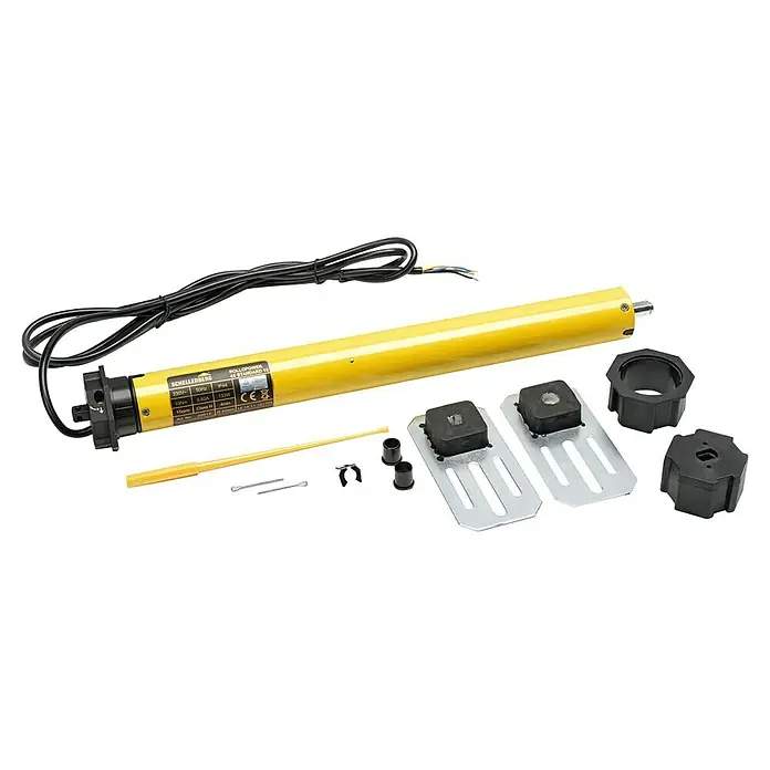 Schellenberg Motor tubular Maxi Standard - Superficie de persiana enrollable máx.: 6,2 m² para persianas de plástico, Longitud de instalación: 500 mm, Fuerza de tracción: 25 kg - Motor para persianas enrollables Schellenberg Rollopower 45 Standard 15 con accesorios para el control de persianas, ideal para nueva construcción y modernización.