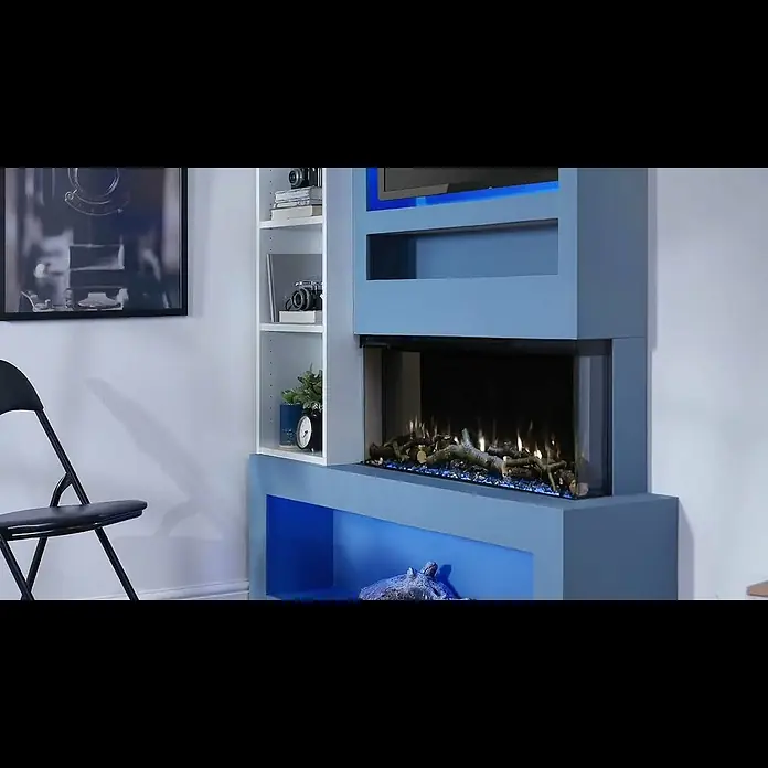 Charlton & Jenrick Chimenea eléctrica 4D i920E Slim - Negro, 1.500 W, 16,7 x 92 x 47,8 cm - Chimenea elctrica I920E SLIM smart App