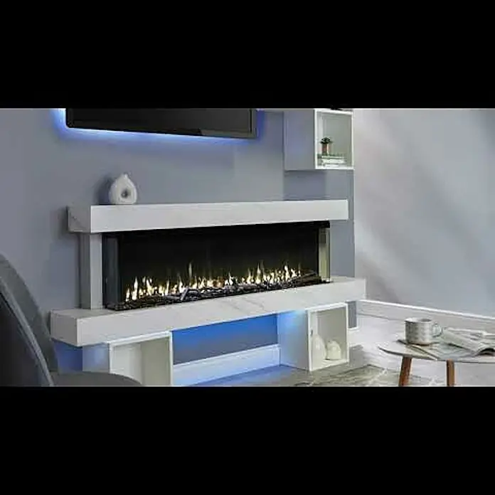 Charlton & Jenrick Chimenea eléctrica i1500E Slim - Negro, 1.500 W, 18,7 x 150 x 50,5 cm - Chimenea elctrica I1500E SLIM smart App