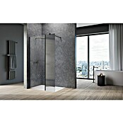 Camargue Meran Mix & Match Duschwand (B x H: 140 x 200 cm, Beschichtet, Schwarz, B: 400mm Wellenglas + B: 970mm Klarglas) | BAUHAUS