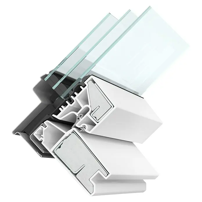 Solid Elements Dachfenster Pro Thermo - 55 x 78 cm - Detailaufnahme eines modernen Fensterprofils mit Mehrfachverglasung, das Design und Funktionalität vereint.