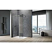 Camargue Meran Mix & Match Duschwand (B x H: 140 x 200 cm, Beschichtet, Silber, B: 970mm Klarglas + B: 400mm Wellenglas) | BAUHAUS