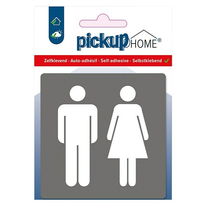 Pickup Sticker (l x b: 9 x 9 cm, Toiletten, Grijs)