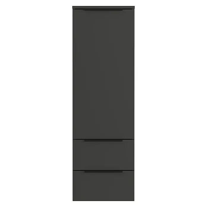 Germania Crandon Midischrank - B x T x H: 36 x 34 x 111 cm, Graphit - Grauer Kühlschrank mit minimalistischem Design und Griffen, die sich harmonisch in die Oberfläche einfügen. Ideal für moderne Küchen.
