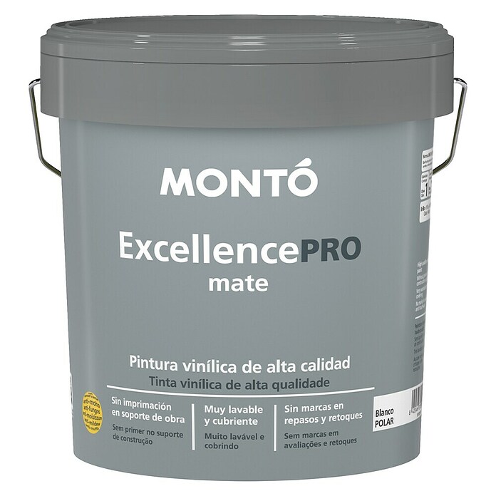Montó Pintura para paredes y techos Excellence PRO (Blanco, Mate, 4 l) | BAUHAUS