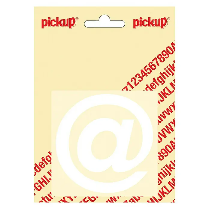 Pickup Etiqueta adhesiva - @, Blanco, Altura: 80 mm - Hoja de pegatinas de Pickup con el símbolo @ y letras/números, ideal para personalizar y etiquetar.