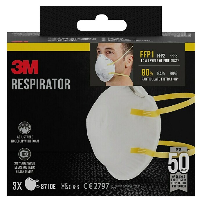 3M Mascarilla 8710 (Clase de filtro: FFP1, 3 uds.)