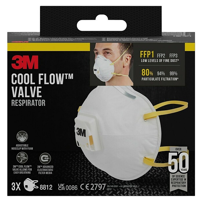 3M Mascarilla 8812 (Clase de filtro: FFP1, 3 uds.)