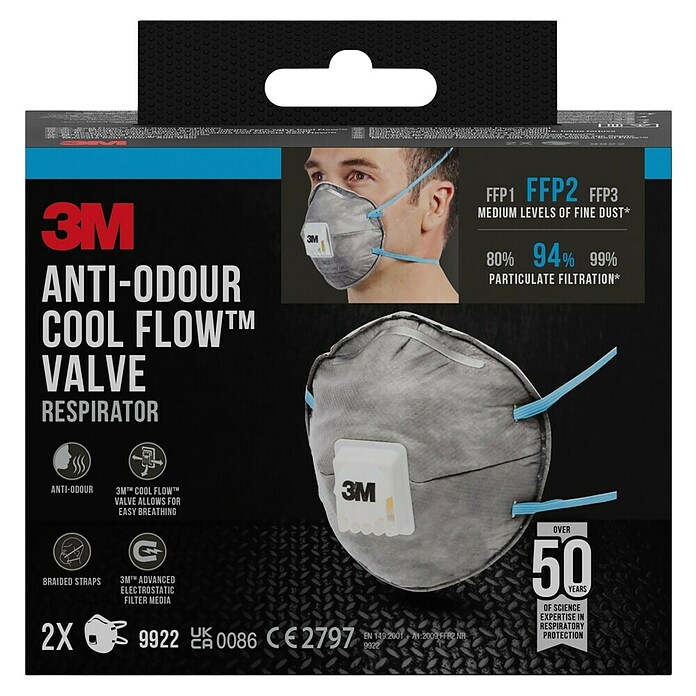 3M Mascarilla 9922 (Clase de filtro: FFP2, 2 uds.)