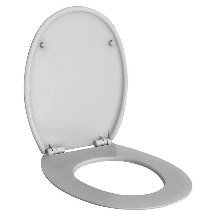 Camargue Tapa de WC Shape - Duroplast, Blanco, Con caída amortiguada - Asiento de inodoro de plástico claro, con forma ovalada y superficie lisa, ideal para un baño moderno.