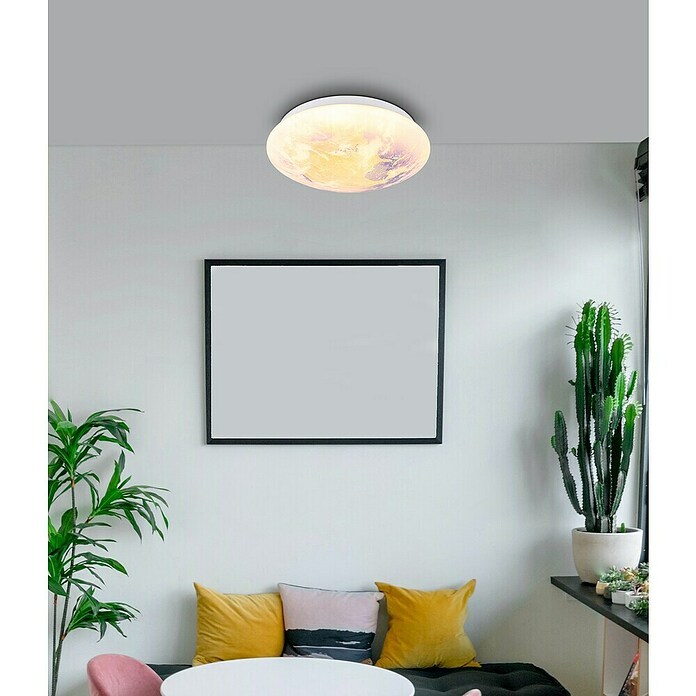 Globo Okrugla stropna LED svjetiljka  (24 W, Ø x V: 350 x 100 mm, Bijela, Prozirno bijela, Topla bijela) | BAUHAUS
