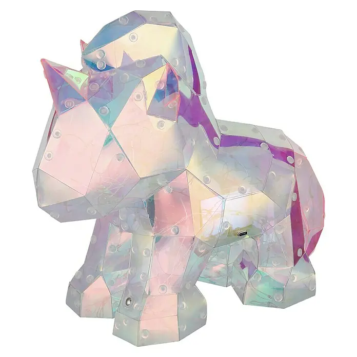 Globo LED-Dekoleuchte Einhorn - 0,03 W, L x B x H: 30 x 14 x 26 cm, Einhorn, Transparent - Schimmernde Rhinozeros-Skulptur: Einzigartige Dekoration.