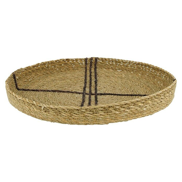 Bandeja decorativa Fibras (Ø x Al: 38 x 4 cm, Marrón oscuro/Negro, Alga marina, 1 pzs.) | BAUHAUS