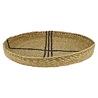 Bandeja decorativa Fibras (Ø x Al: 38 x 4 cm, Marrón oscuro/Negro, Alga marina, 1 pzs.)