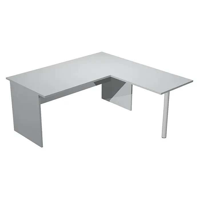ArtExport Presto Mesa de escritorio en L - L x An x Al: 80 x 160 x 74 cm, Gris, Pata tipo panel - Escritorio gris en forma de L con estanterías que ofrece funcionalidad y diseño moderno para la oficina o el estudio.