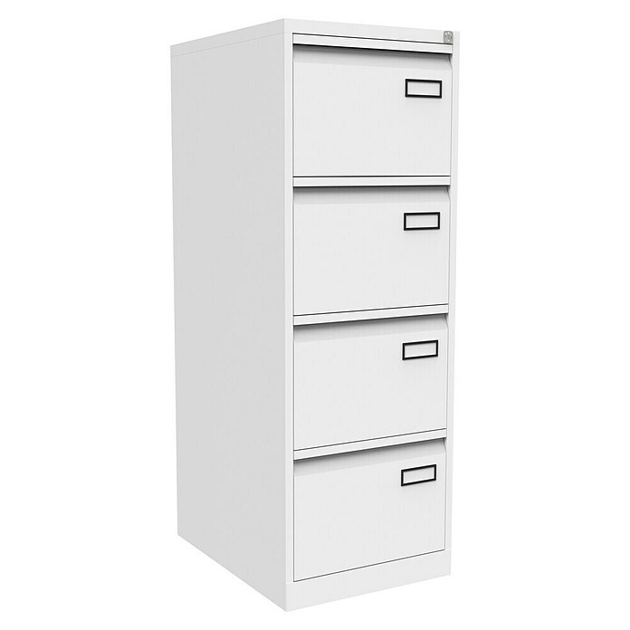 Bisley Archivador PSF (L x An x Al: 62 x 47 x 132 cm, Número de cajones: 4 ud., Blanco, Completamente montado) | BAUHAUS