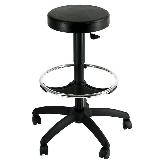 Unisit Taburete EOE13 (Negro, Barra reposapiés cromada) | BAUHAUS